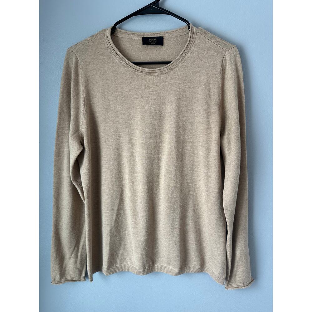 Basler Womens Wool/Silk Blend Sweater Cream